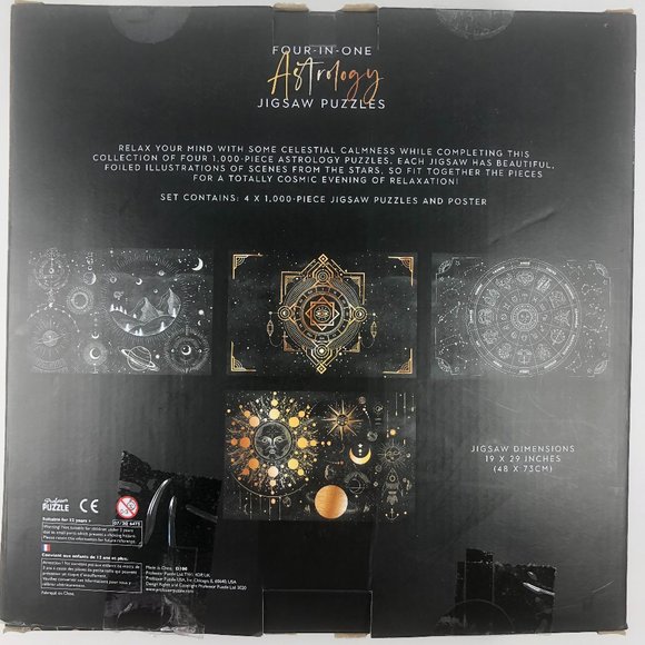 Professor Puzzle Astrology Jigsaw Puzzles 4x1000 Piece Foiled Ed 3 Sealed Zodiac - Picture 3 of 12